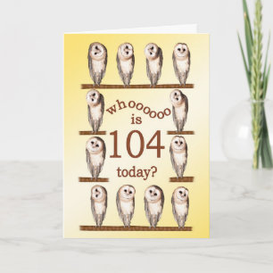 104th birthday, Curious owls card. Card