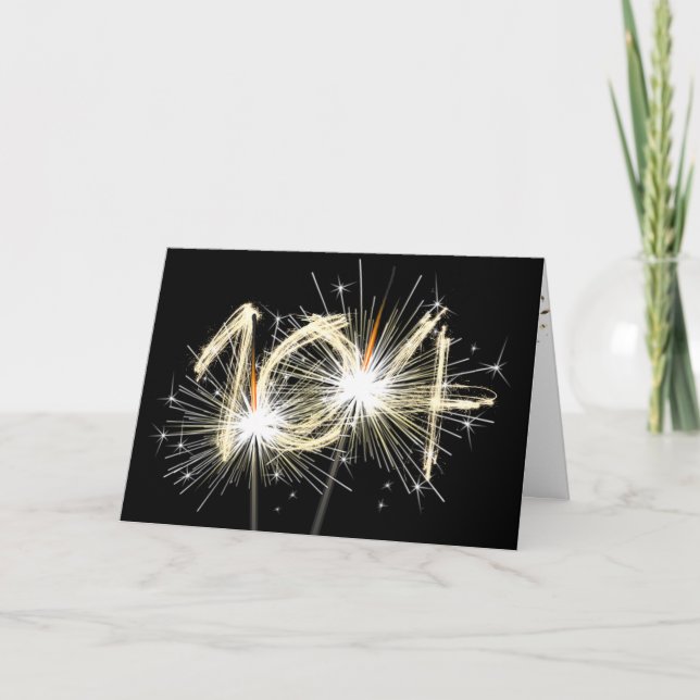 104th Birthday Sparklers on Black Card (Front)