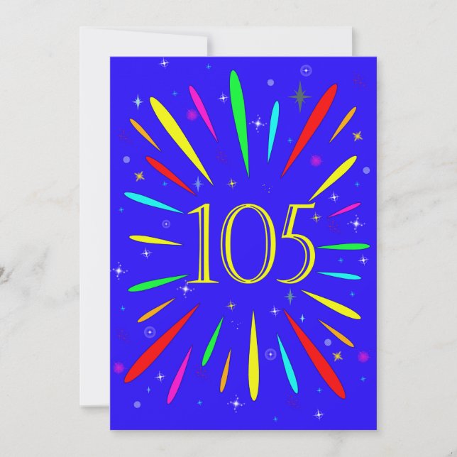 105e anniversaire Invitation de fête Explosion (Devant)