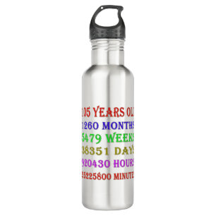 105th Birthday Milestones 710 Ml Water Bottle