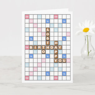 105th Birthday, Word Game Board Card