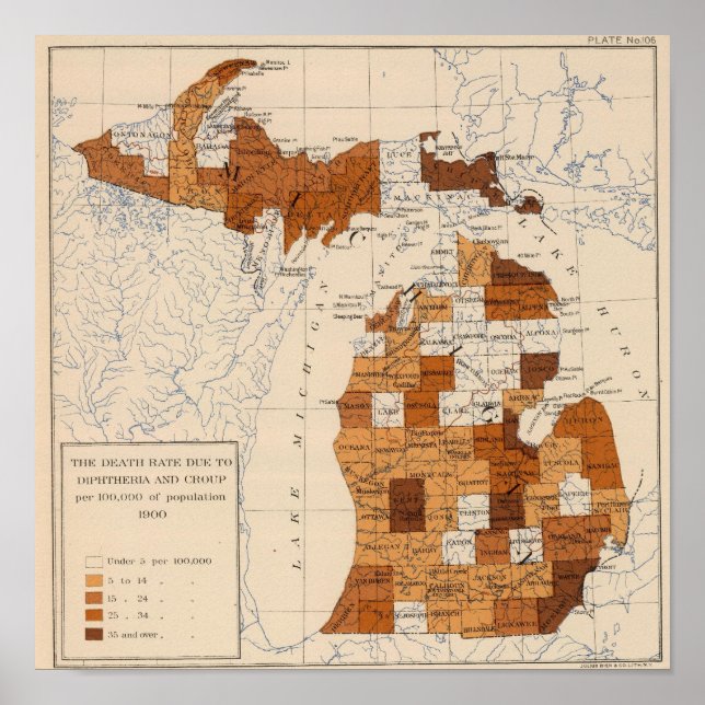 106 Diphtheria, croup Michigan Poster (Front)