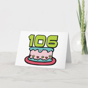 106 Year Old Birthday Cake Card