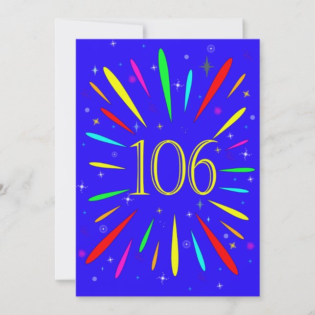 106th Birthday Party Invitation Explosion  (Front)