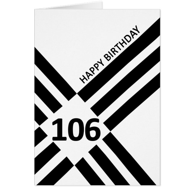 106th Diagonal Black Line Design Birthday (Front)