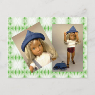107 blond Gingham Holiday postcard