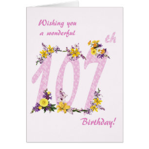 107e anniversaire Fleur numéros décorés