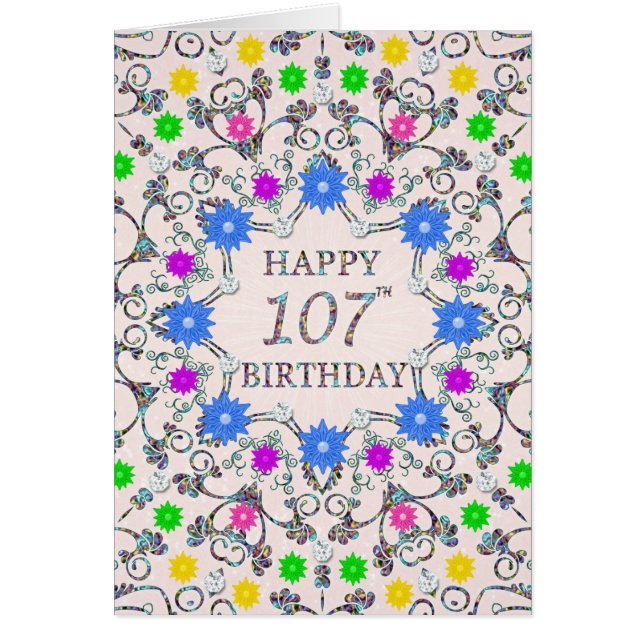107e anniversaire Fleurs Abstraites  (Devant)