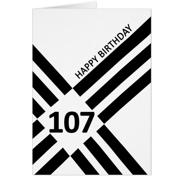107th Diagonal Black Line Design Birthday (Front)