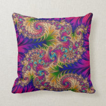 108-31 turquoise dragon on fuchsia pillow