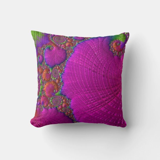 108-59 big fuchsia leaf throw pillow (Front)