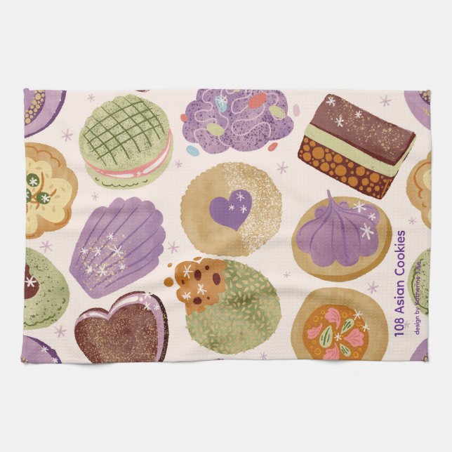 108 Asian Cookies Tea Towel  (Horizontal)