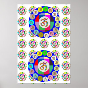 108 Chant  : OM MANTRA OmMantra Pattern Poster