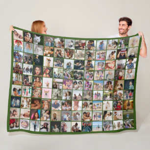 108 Photo Collage  Unique Personalized DIY Custom Fleece Blanket