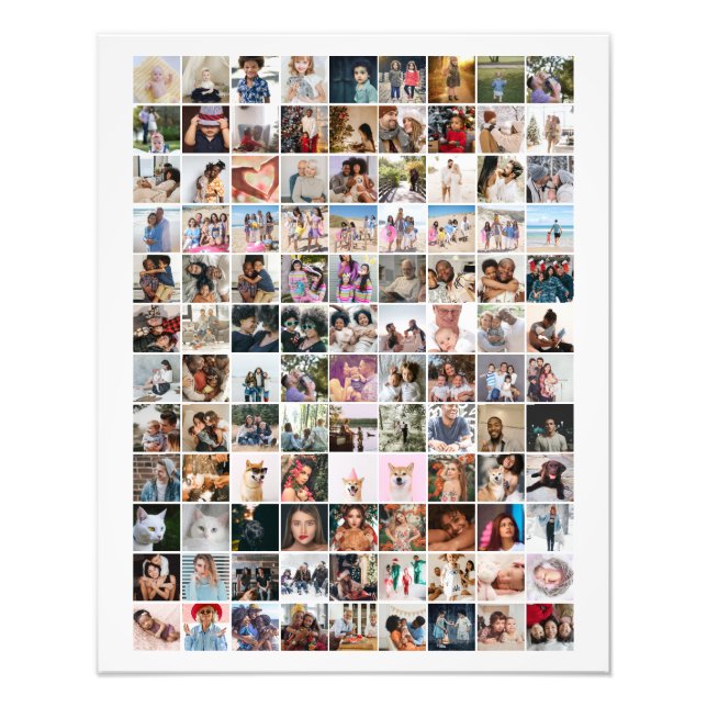 108 Photo Collage  Unique Personalized DIY Custom Print (Front)