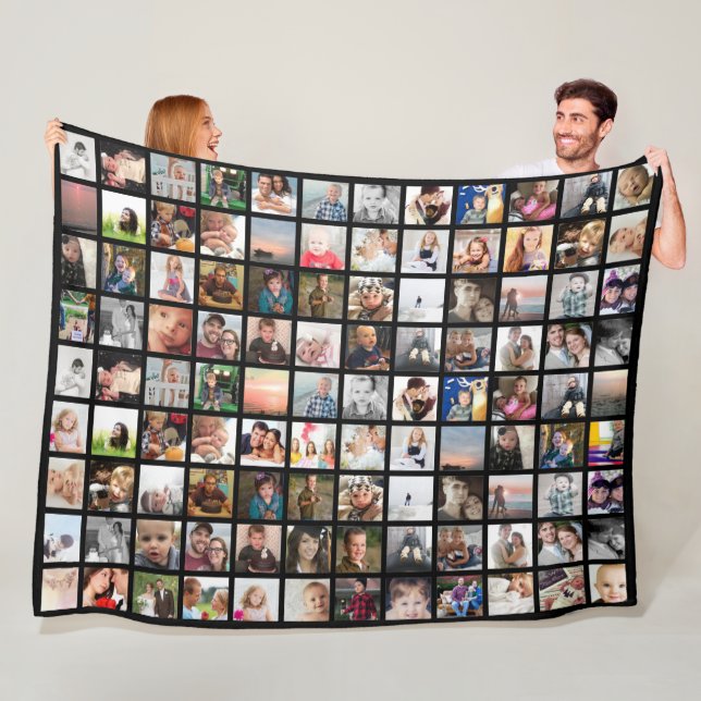 108 Photos or Your Images or quotes Anything Fleece Blanket (In Situ)