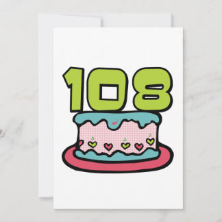 108 Year old Birthday Cake Card