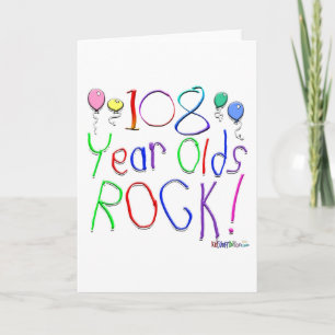 108 Year Olds Rock! Greeting Card