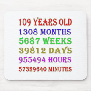 109th Birthday Milestones Mouse Pad