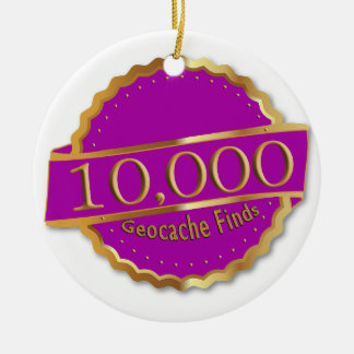 10,000 GEOCACHING FINDS 10K ACHIEVEMENT AWARD CERAMIC ORNAMENT