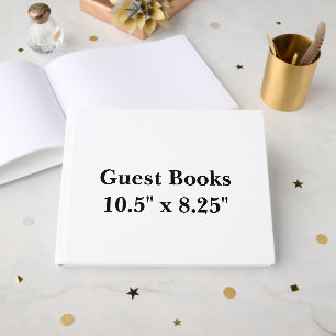 10.5" x 8.25" White 70# Uncoated Text Guest Book