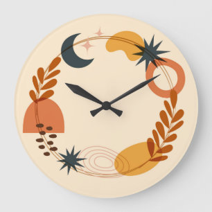 10.75" Boho Illustration Acrylic Round Clock