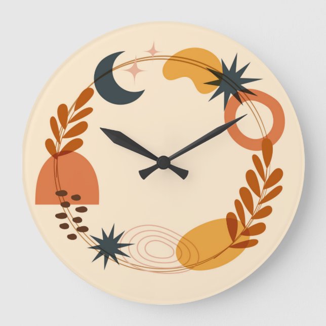 10.75" Boho Illustration Acrylic Round Clock (Front)