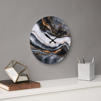 10.75" Marble Patterned Round Acrylic Wall Clock
