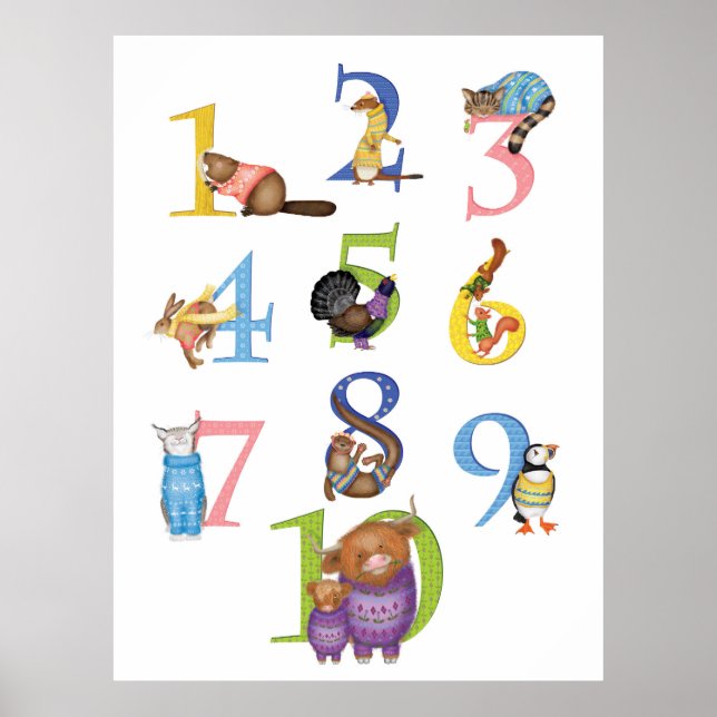 10 affiche d'animaux écossais (Devant)