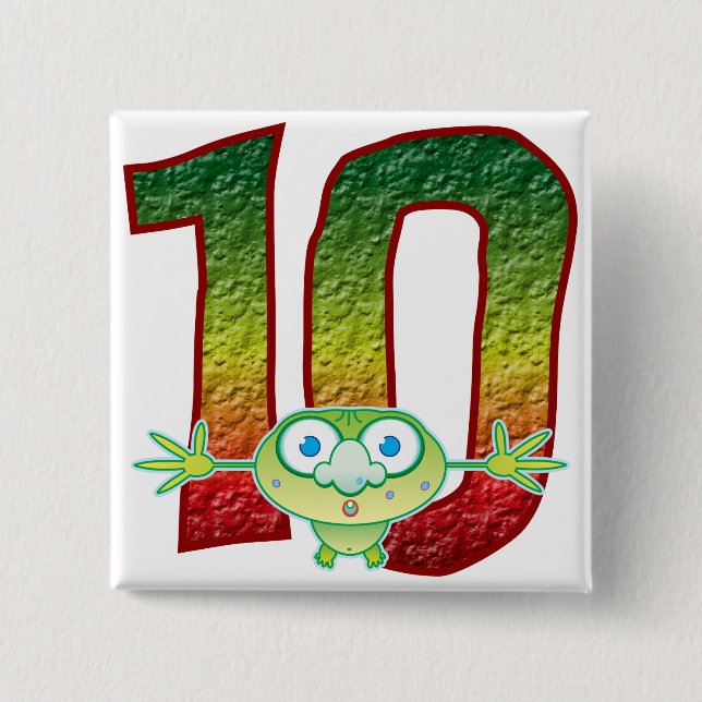 10 Age Ghoul 2 Inch Square Button (Front)