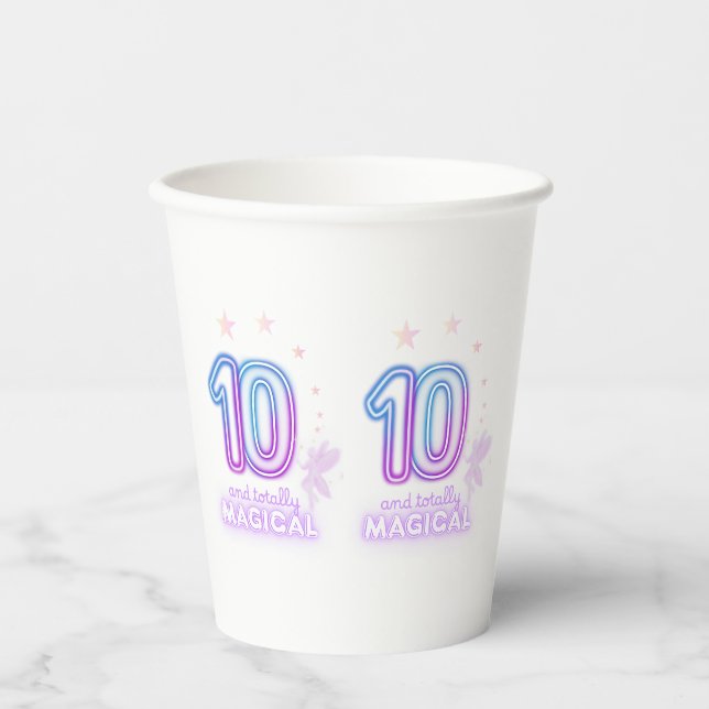 10 and Totally Magical Girls’ Birthday  Paper Cups (Front)