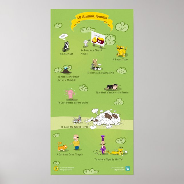10 Animal Idioms and Their Meanings Poster (Front)