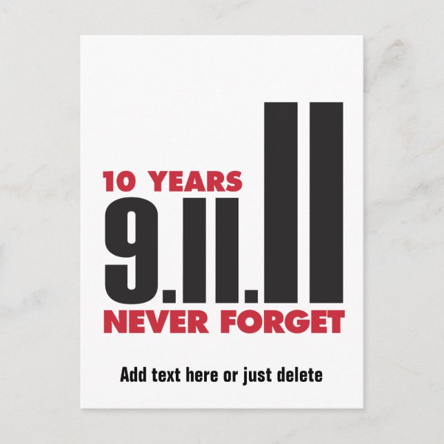 10 ans Anniversaire 11 septembre Carte postale (Devant)