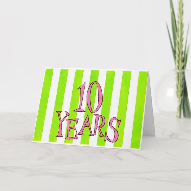 10 ans carte d'anniversaire/anniversaire de (Devant)