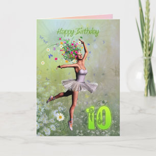 10 ans, carte d'anniversaire fée fée