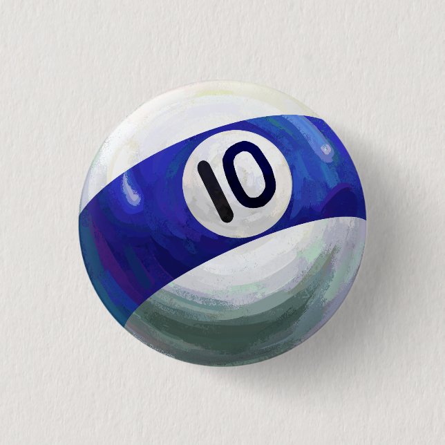 10 Ball 1 Inch Round Button (Front)