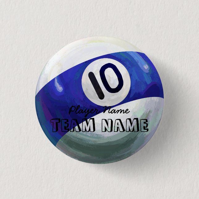 10 Ball 1 Inch Round Button (Front)