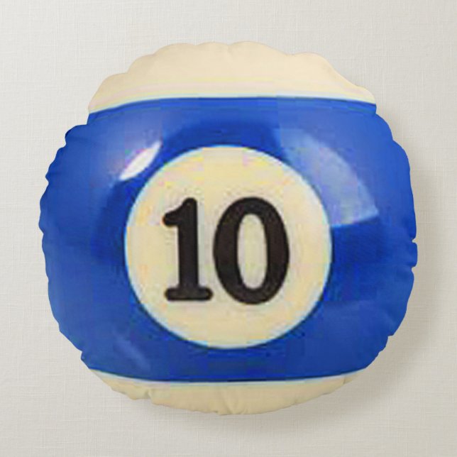"10 Ball" pool ball design gifts and products Round Pillow (Front)
