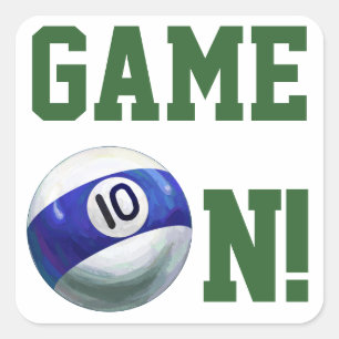 10 Ball Square Sticker