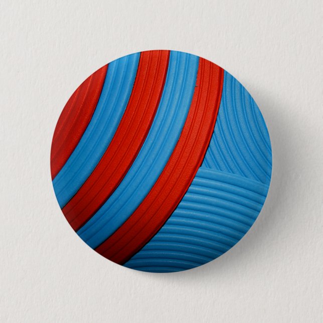 10 Blue & Red Abstract Sunshine Button (Front)