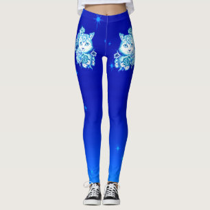 10 Blue Shades Cat Athleisure Yoga Pants Leggings
