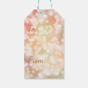 10 Bokeh Gift Tags, Pale Blush Pink Blurry Lights Tags
