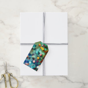 10 Bokeh Gift Tags Turquoise Blue Blurry Lights