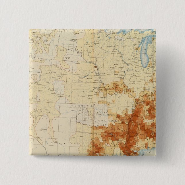 10 Coloured population 1890 2 Inch Square Button (Front)