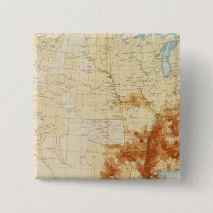 10 Coloured population 1890 2 Inch Square Button