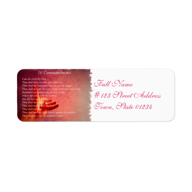 10 Comandments Mailing Labels (Front)