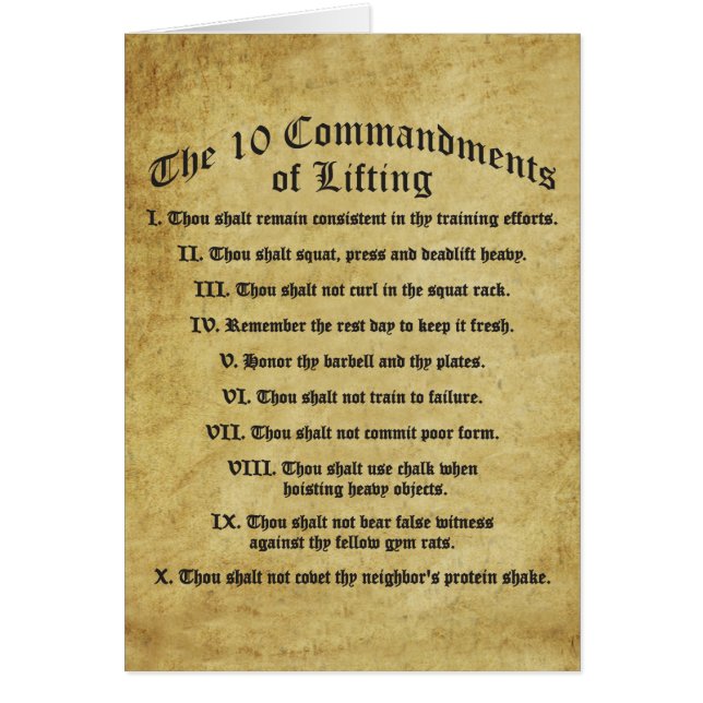 10 Commandements de levage (Devant)