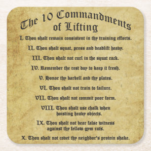 10 Commandments of Lifting Square Paper Coaster