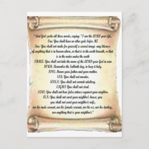 10 commandments postcard