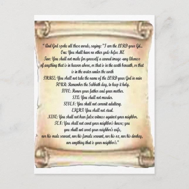10 commandments postcard (Front)
